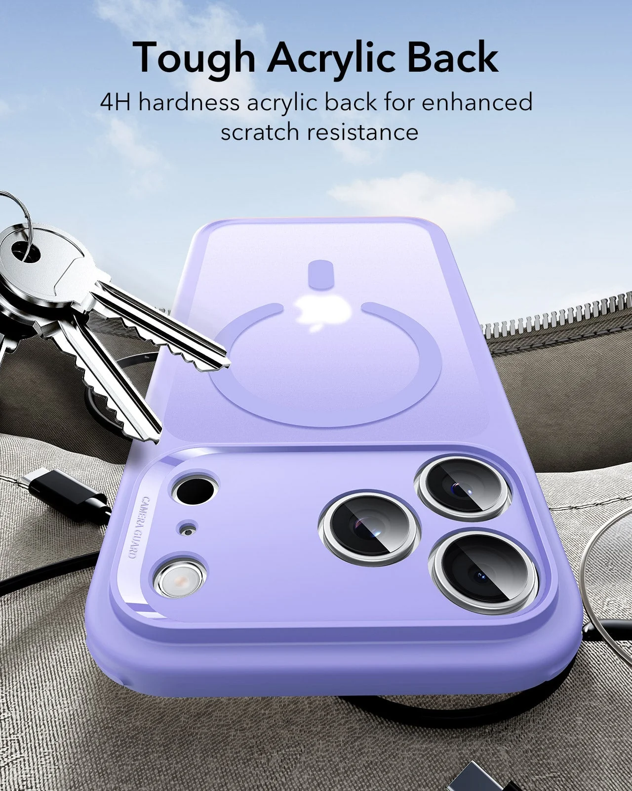 iPhone 17 Pro Max Classic Hybrid Magnetic Case (Camera Control) - Frosted Purple - Image 7