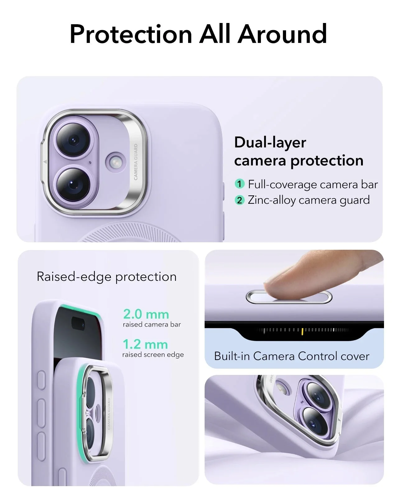 iPhone 17 Cloud Soft Magnetic Case (Camera Control, Stash Stand) Armorite Protection Bundle - Lavender - Image 3