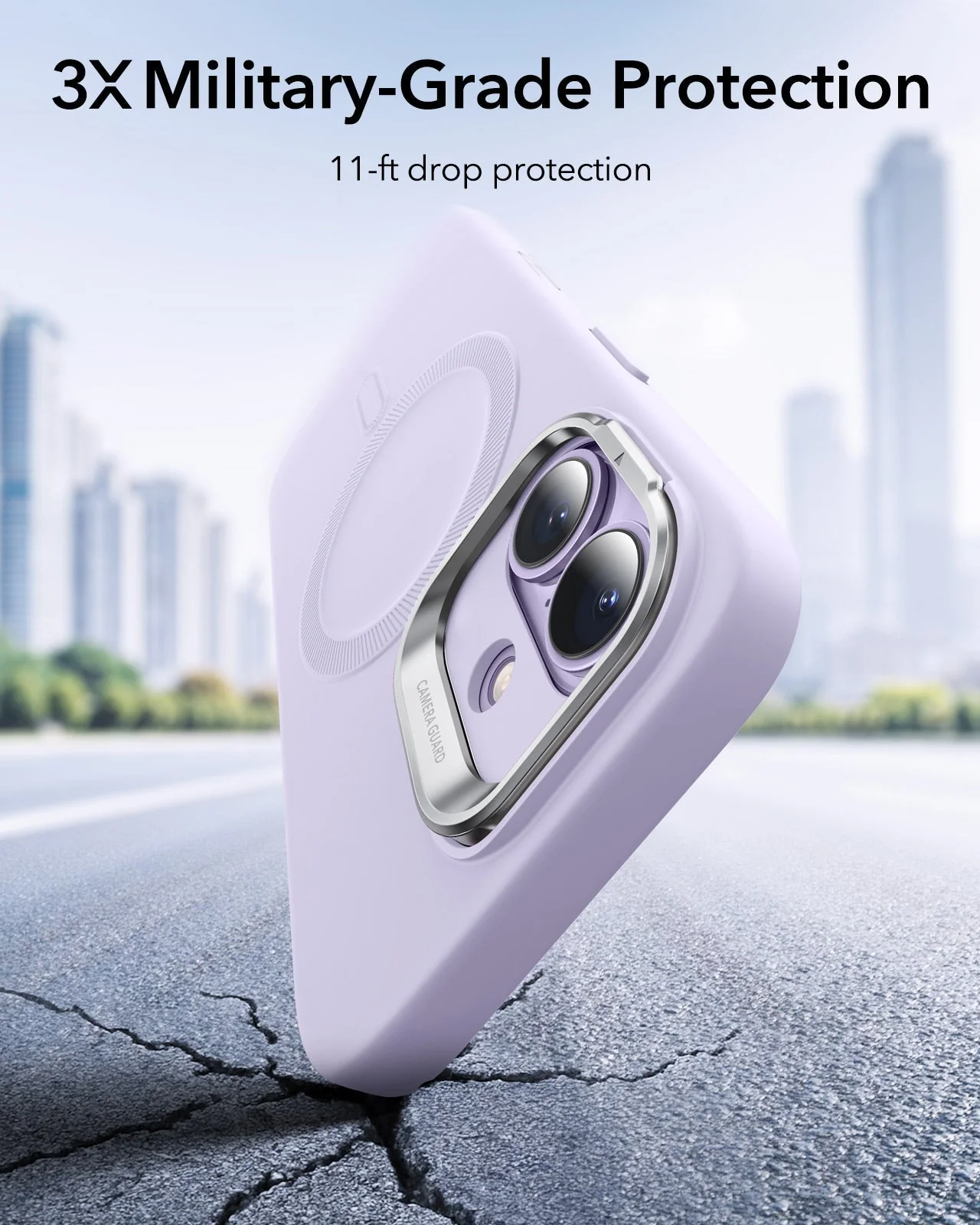 iPhone 17 Cloud Soft Magnetic Case (Camera Control, Stash Stand) Armorite Protection Bundle - Lavender - Image 4