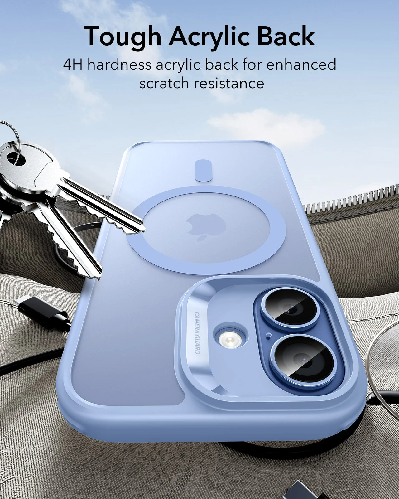 iPhone 17 Classic Hybrid Magnetic Case (Camera Control) - Frosted Light Blue - Image 7