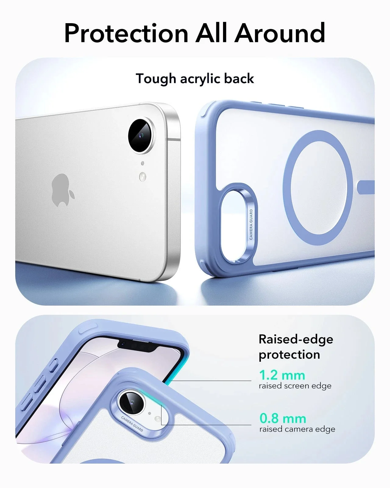 iPhone 17e Bundle Classic Hybrid Magnetic Case & Armorite® Screen Protector - Frosted Light Blue - Image 3