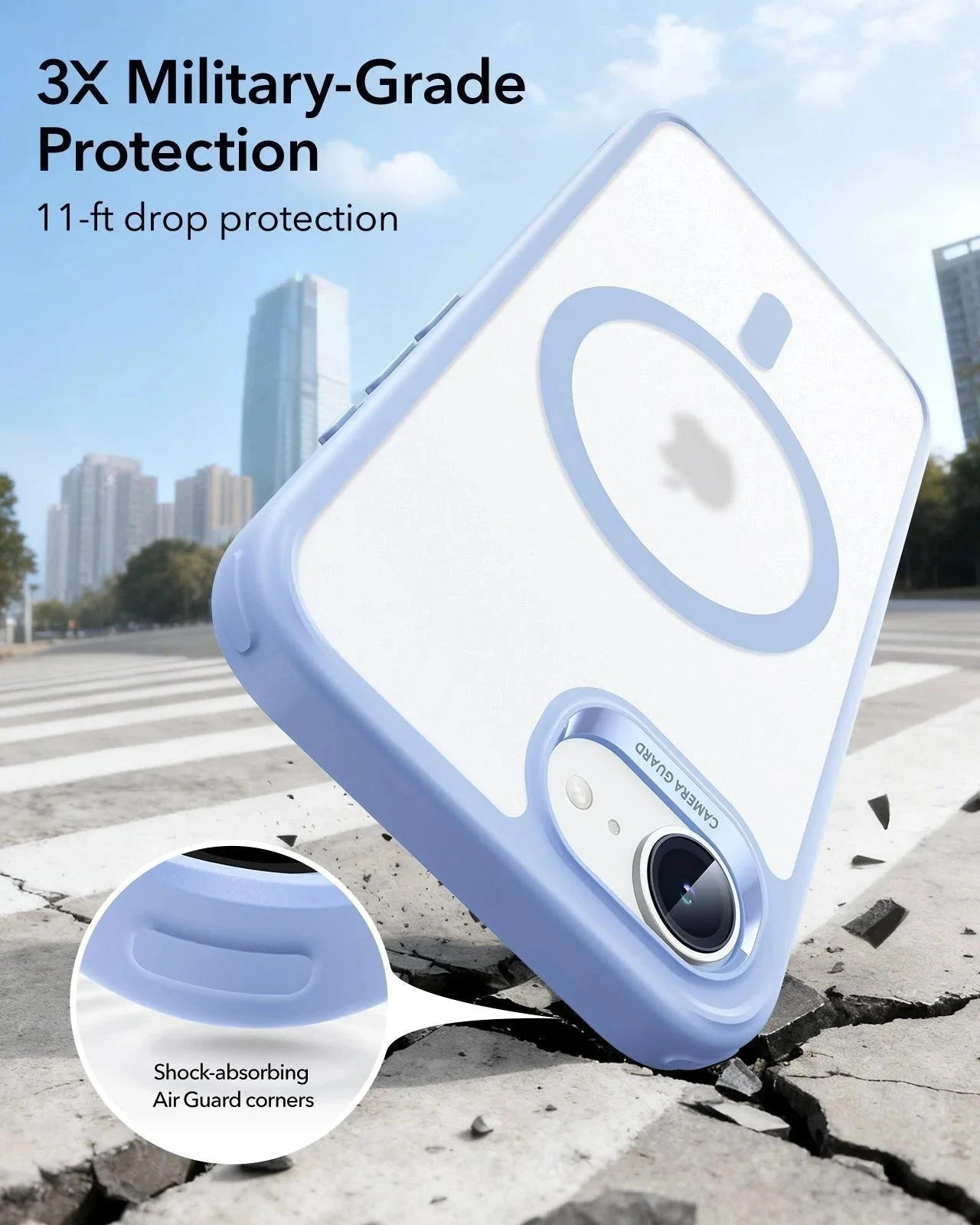 iPhone 17e Bundle Classic Hybrid Magnetic Case & Armorite® Screen Protector - Frosted Light Blue - Image 4