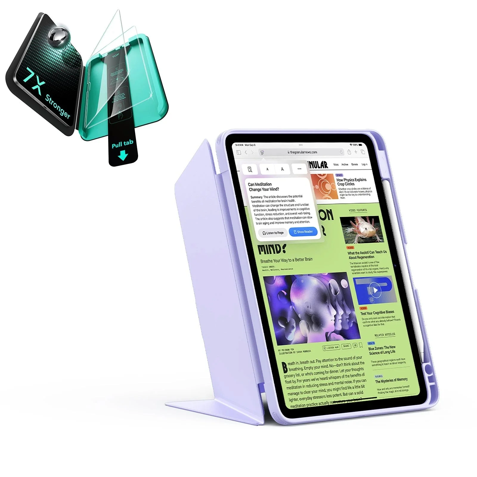 iPad Air 11" (M3) 2025 Bundle Flip Magnetic Case with Pencil Holder & Armorite® Protection - Light Purple