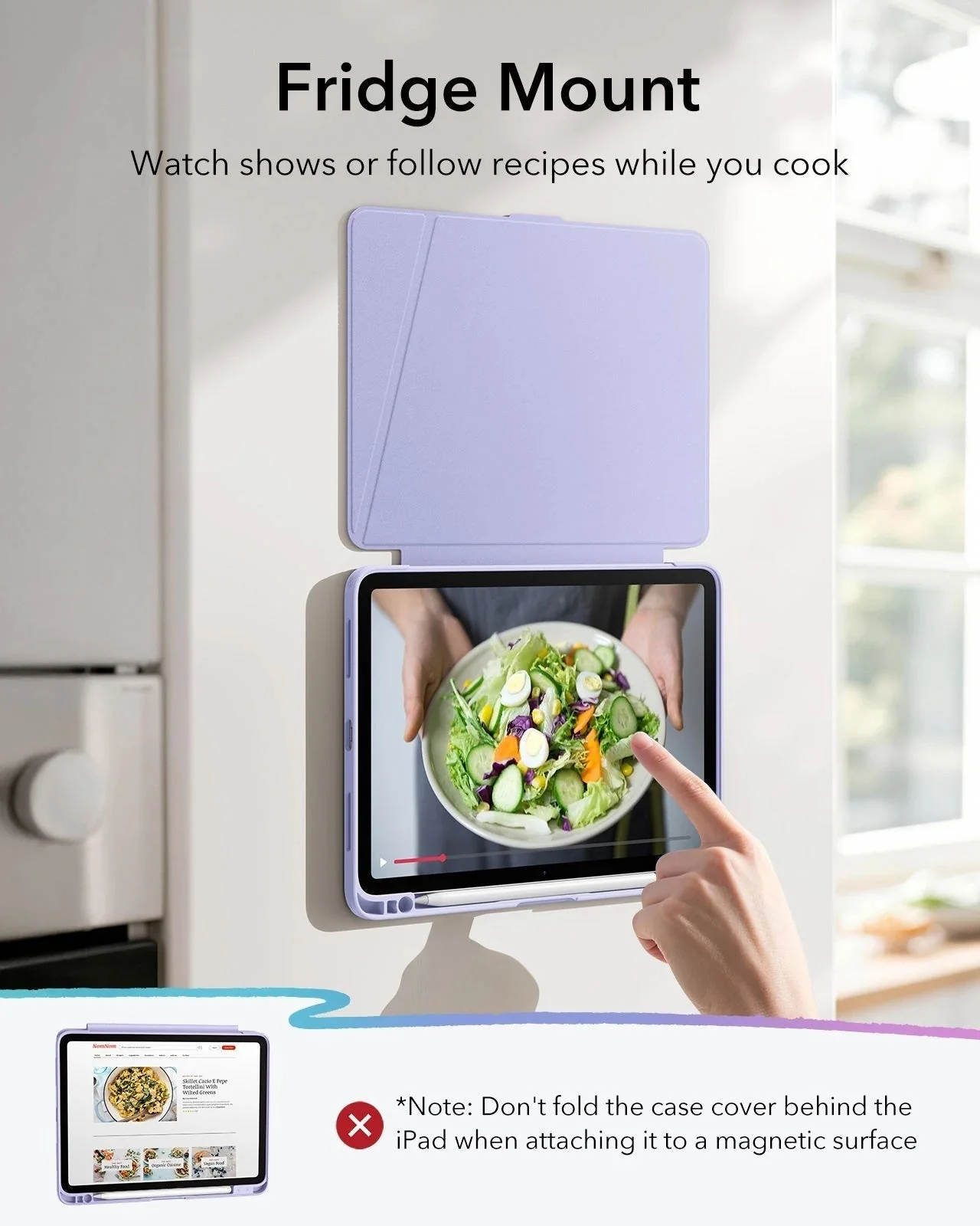 iPad Air 11" (M3) 2025 Bundle Flip Magnetic Case with Pencil Holder, Paper-Feel Magnetic & Armorite® Protection - Light Purple - Image 8