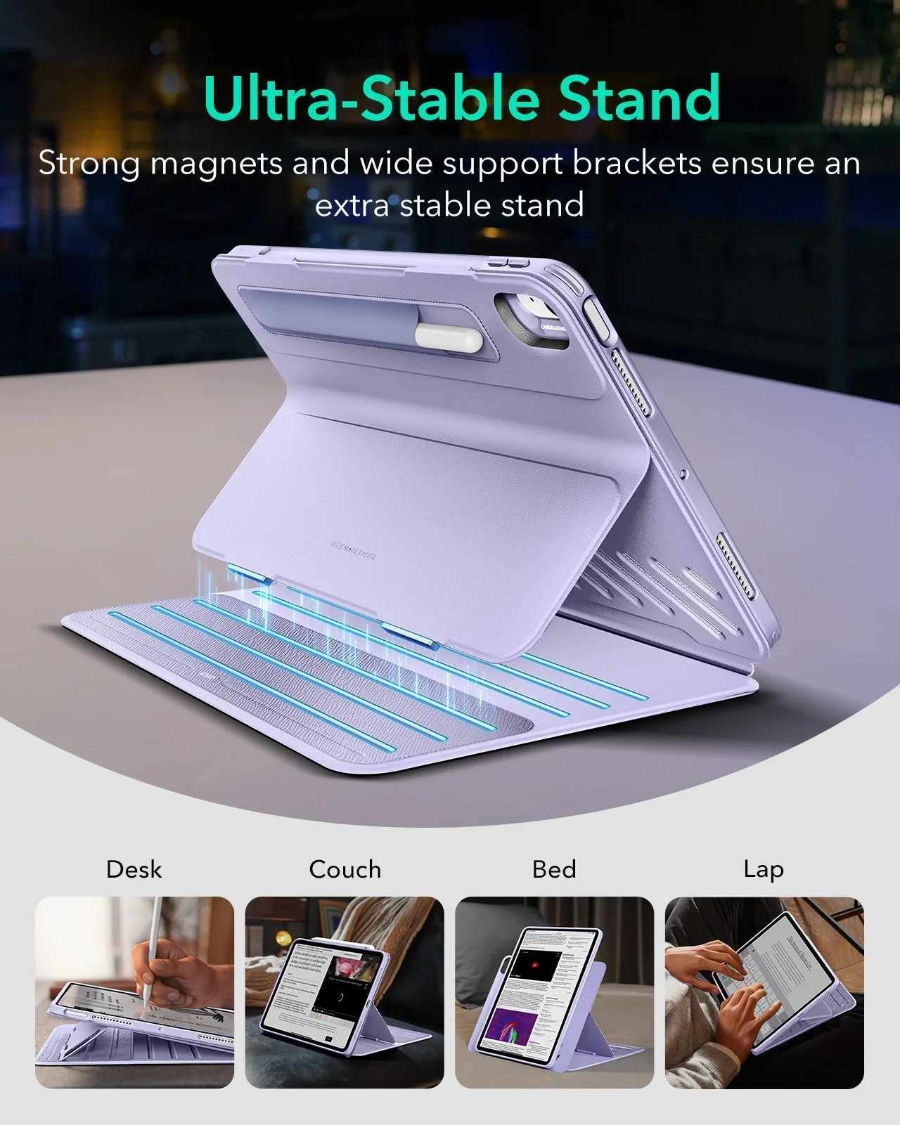 iPad Air 11" (M4) 2026 Bundle Shift Magnetic Case & Armorite® Protection - Light Purple - Image 5