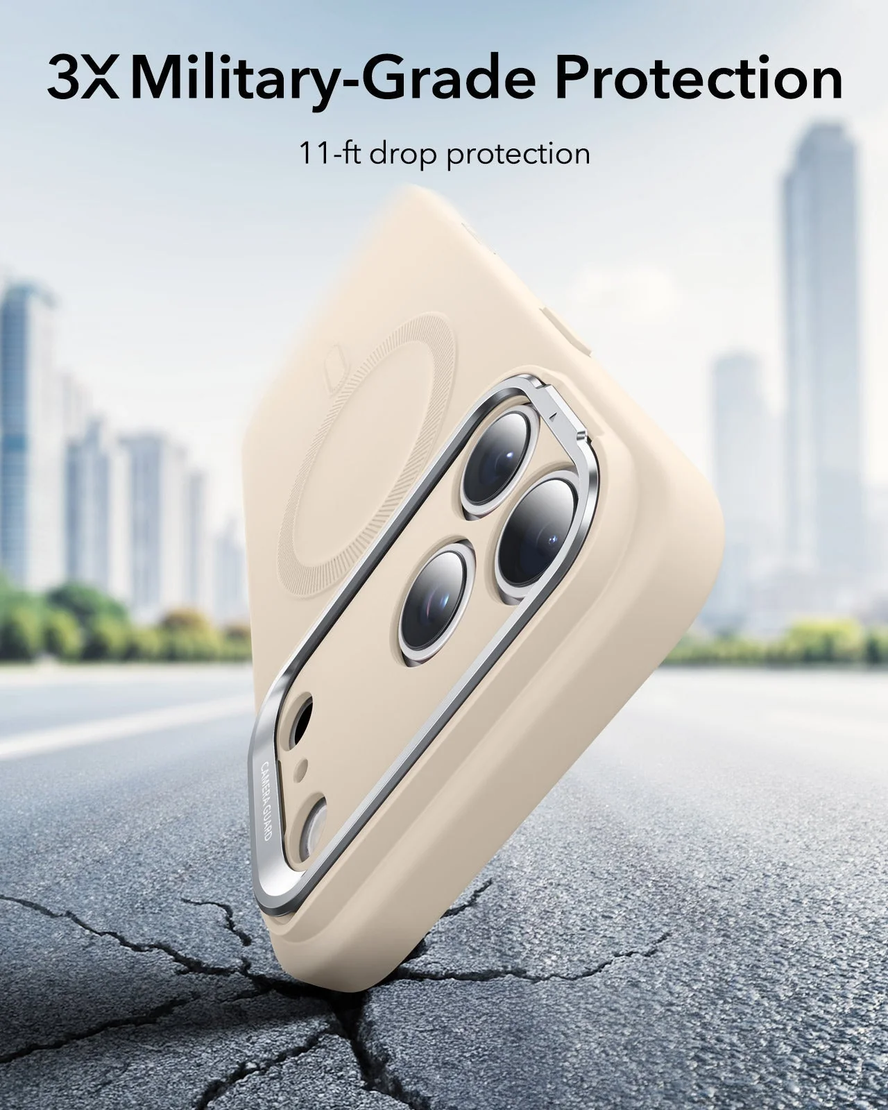 iPhone 17 Pro Max Cloud Soft Magnetic Case (Camera Control, Stash Stand) Armorite Privacy Protection Bundle - Light Tan - Image 4