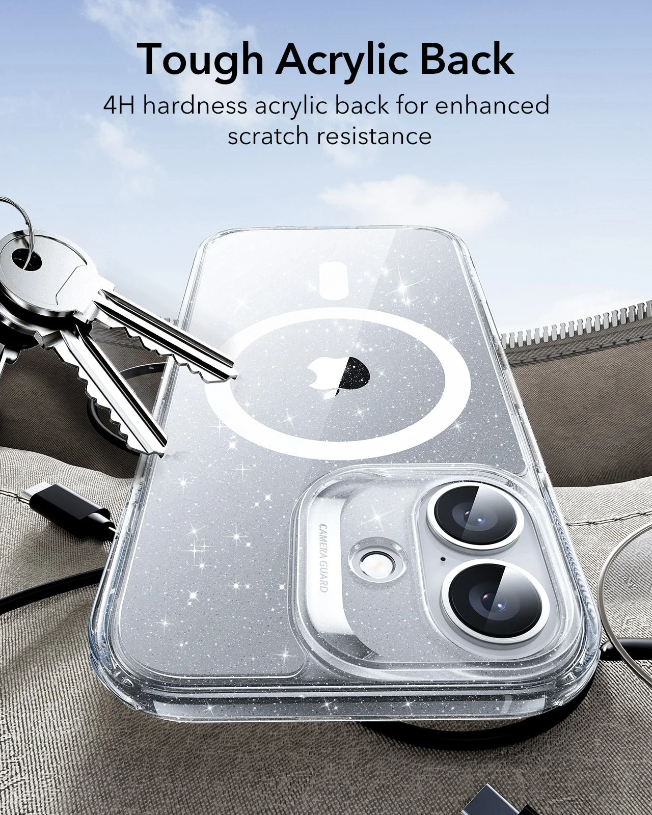 iPhone 17 Classic Hybrid Magnetic Case (Camera Control) - Clear Shimmer - Image 7