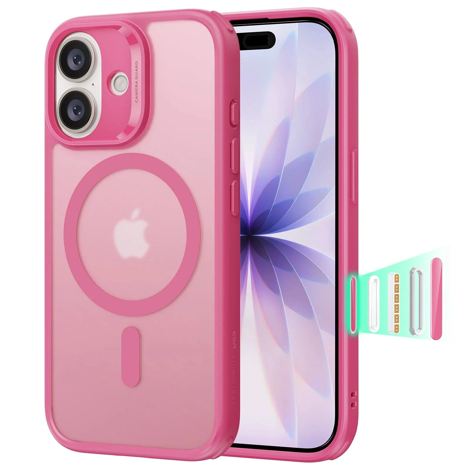 iPhone 17 Classic Hybrid Magnetic Case (Camera Control) - Frosted Pink