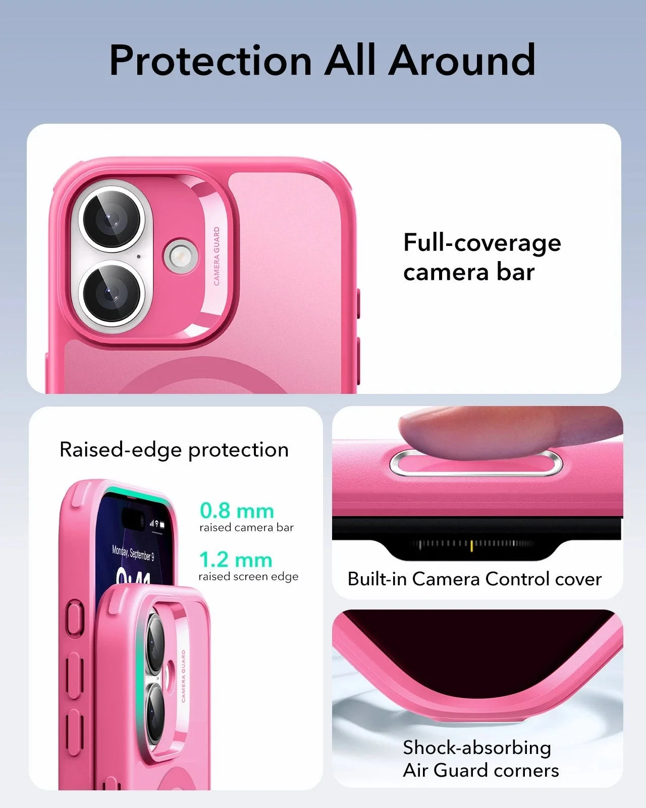 iPhone 17 Classic Hybrid Magnetic Case (Camera Control) - Frosted Pink - Image 3