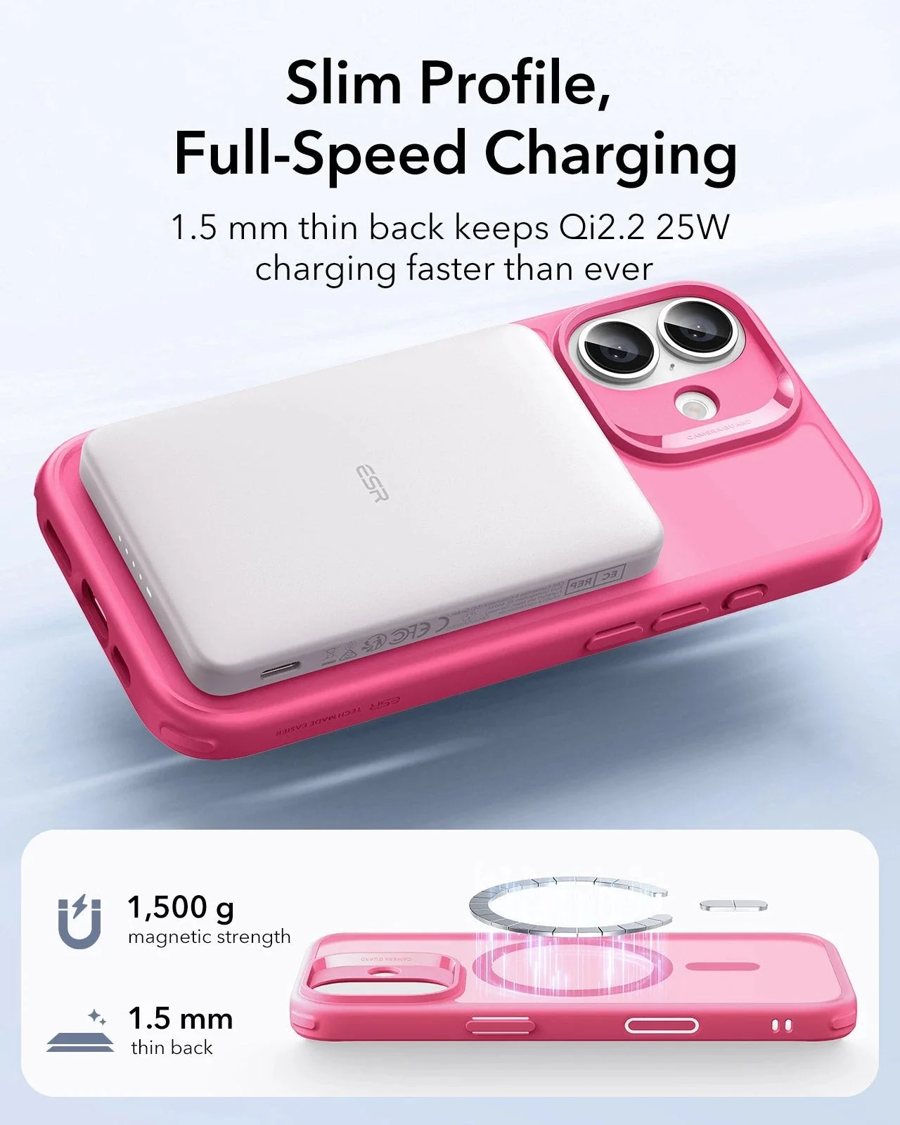 iPhone 17 Classic Hybrid Magnetic Case (Camera Control) - Frosted Pink - Image 5
