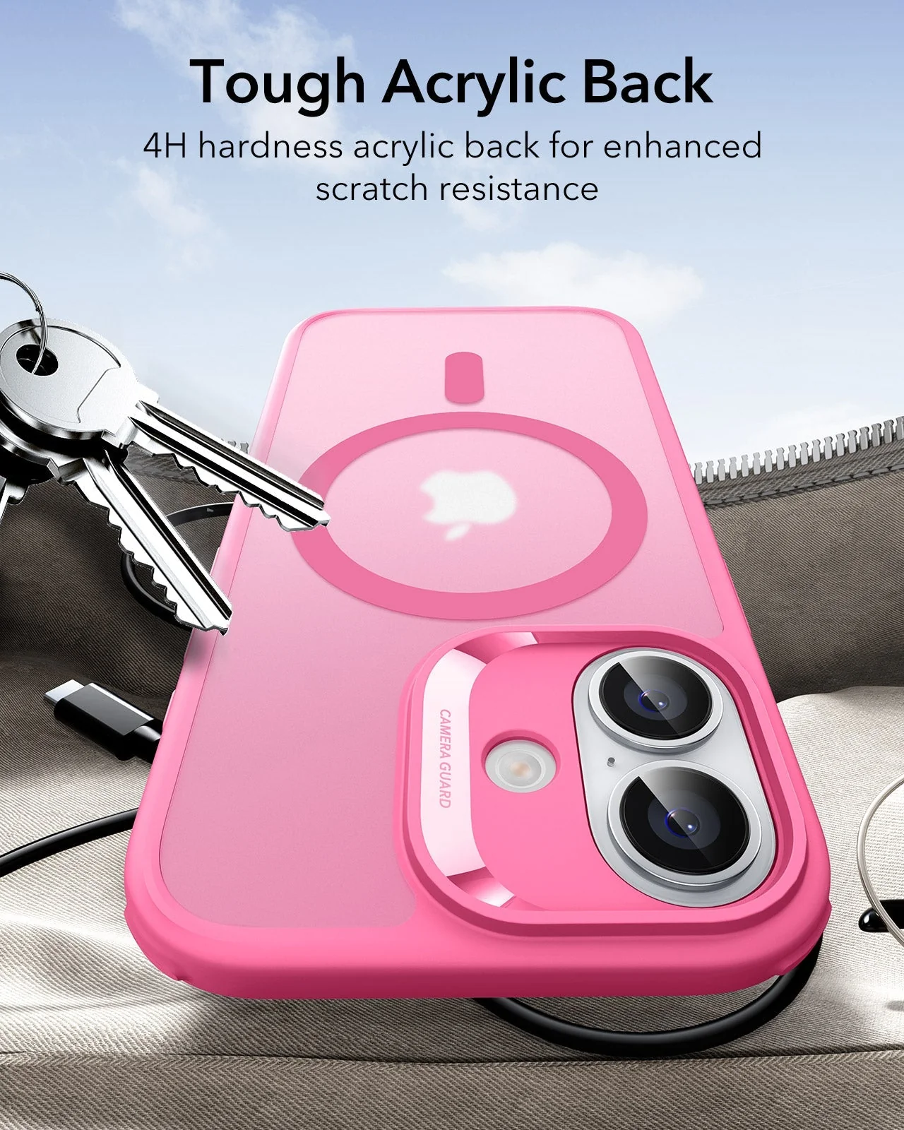 iPhone 17 Classic Hybrid Magnetic Case (Camera Control) - Frosted Pink - Image 7