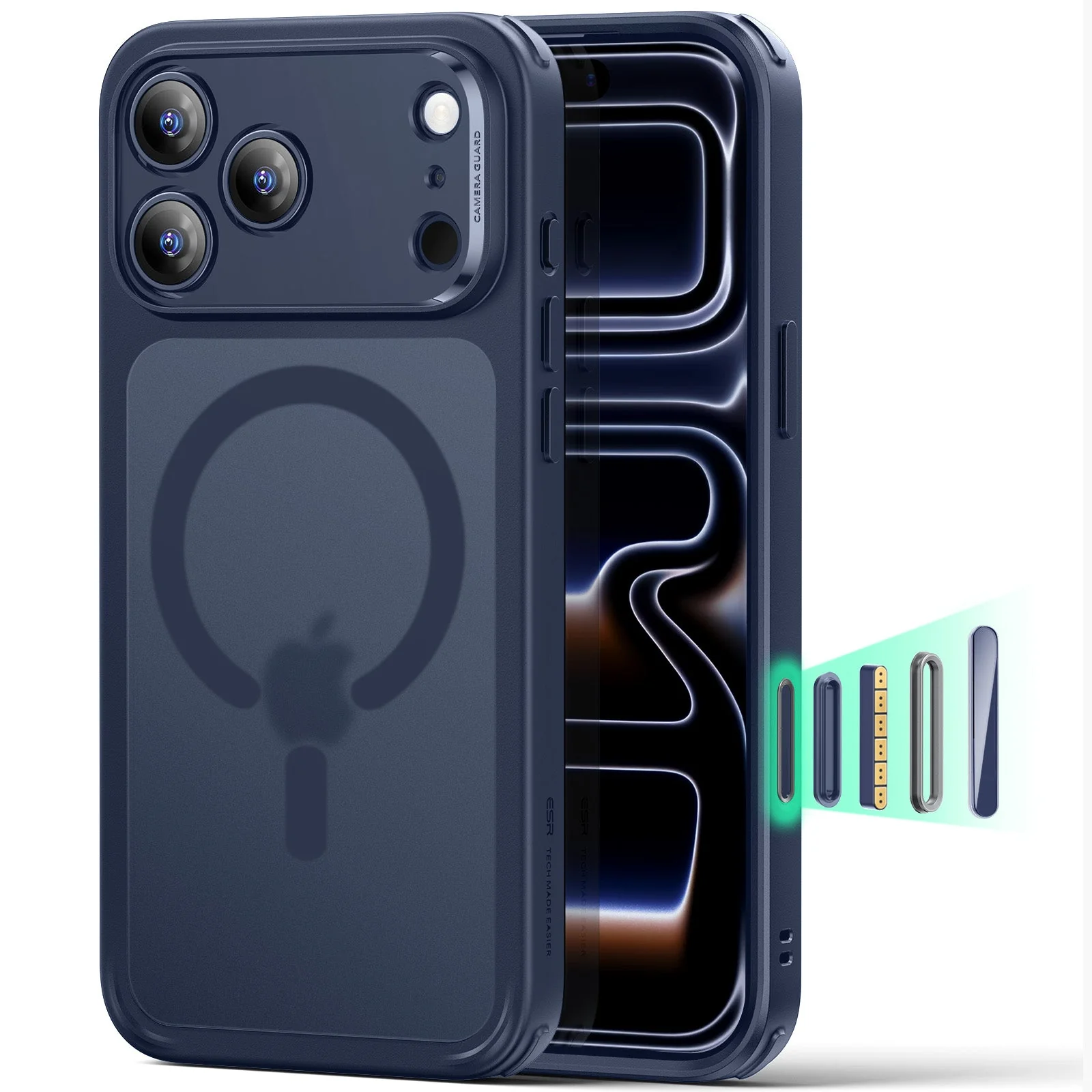 iPhone 17 Pro Classic Hybrid Magnetic Case (Camera Control) - Frosted Blue