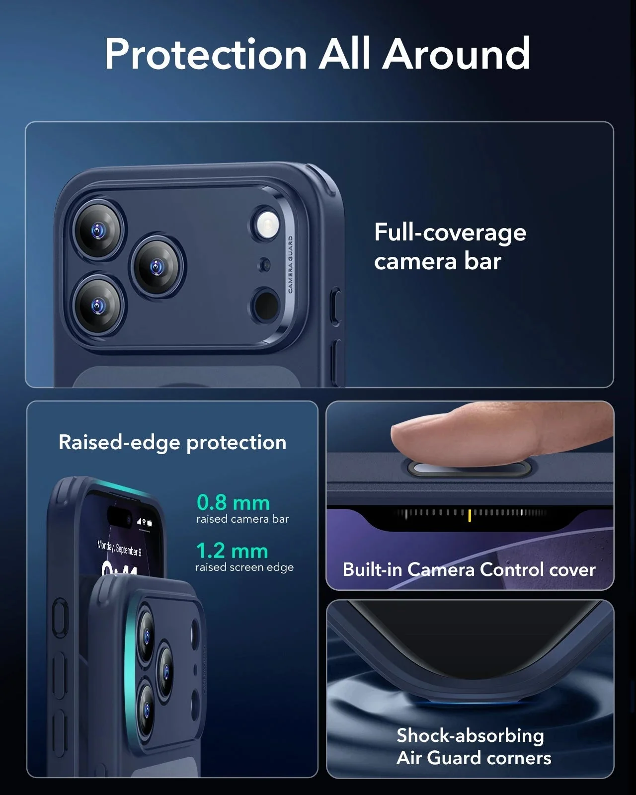 iPhone 17 Pro Classic Hybrid Magnetic Case (Camera Control) - Frosted Blue - Image 3