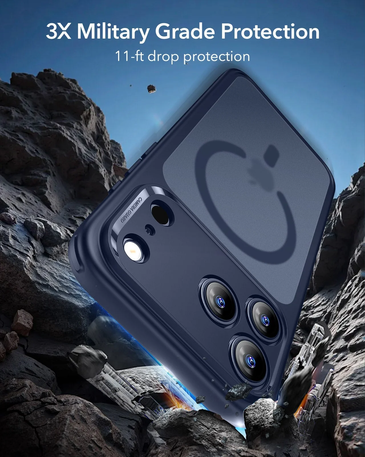 iPhone 17 Pro Classic Hybrid Magnetic Case (Camera Control) - Frosted Blue - Image 4