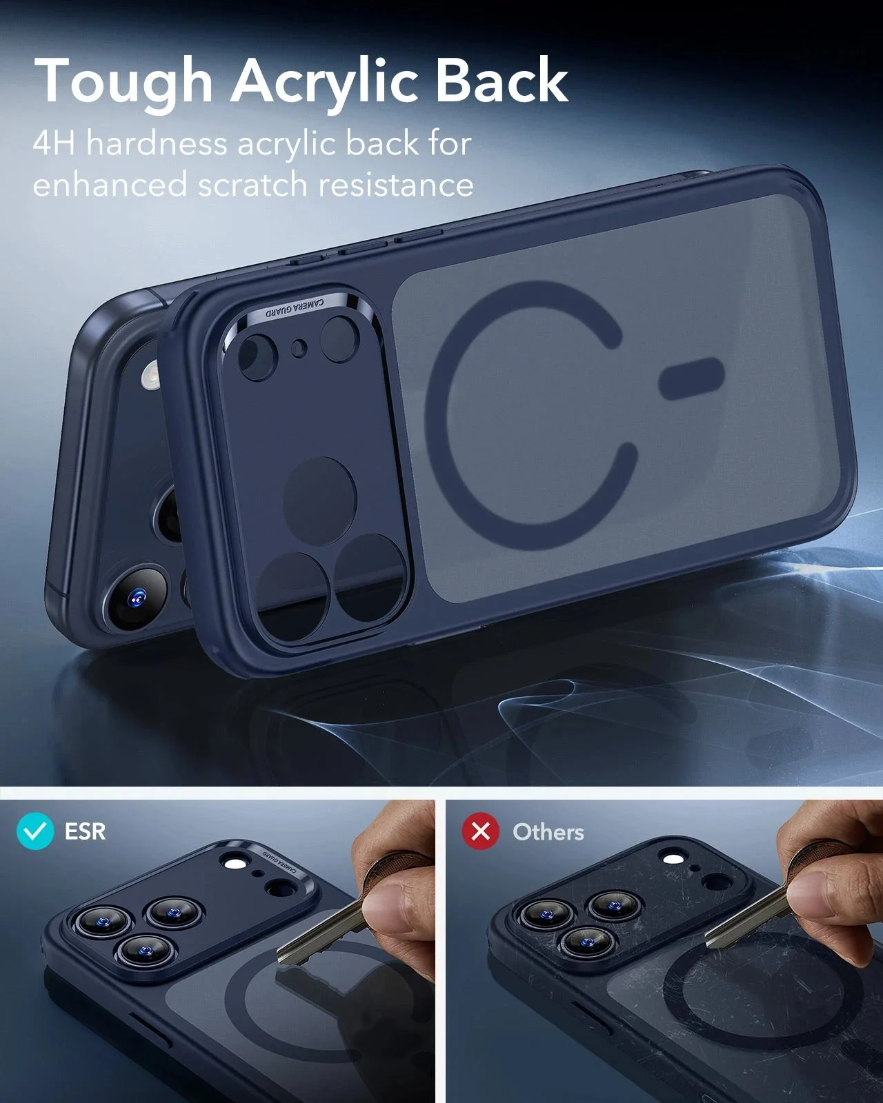 iPhone 17 Pro Classic Hybrid Magnetic Case (Camera Control) - Frosted Blue - Image 6