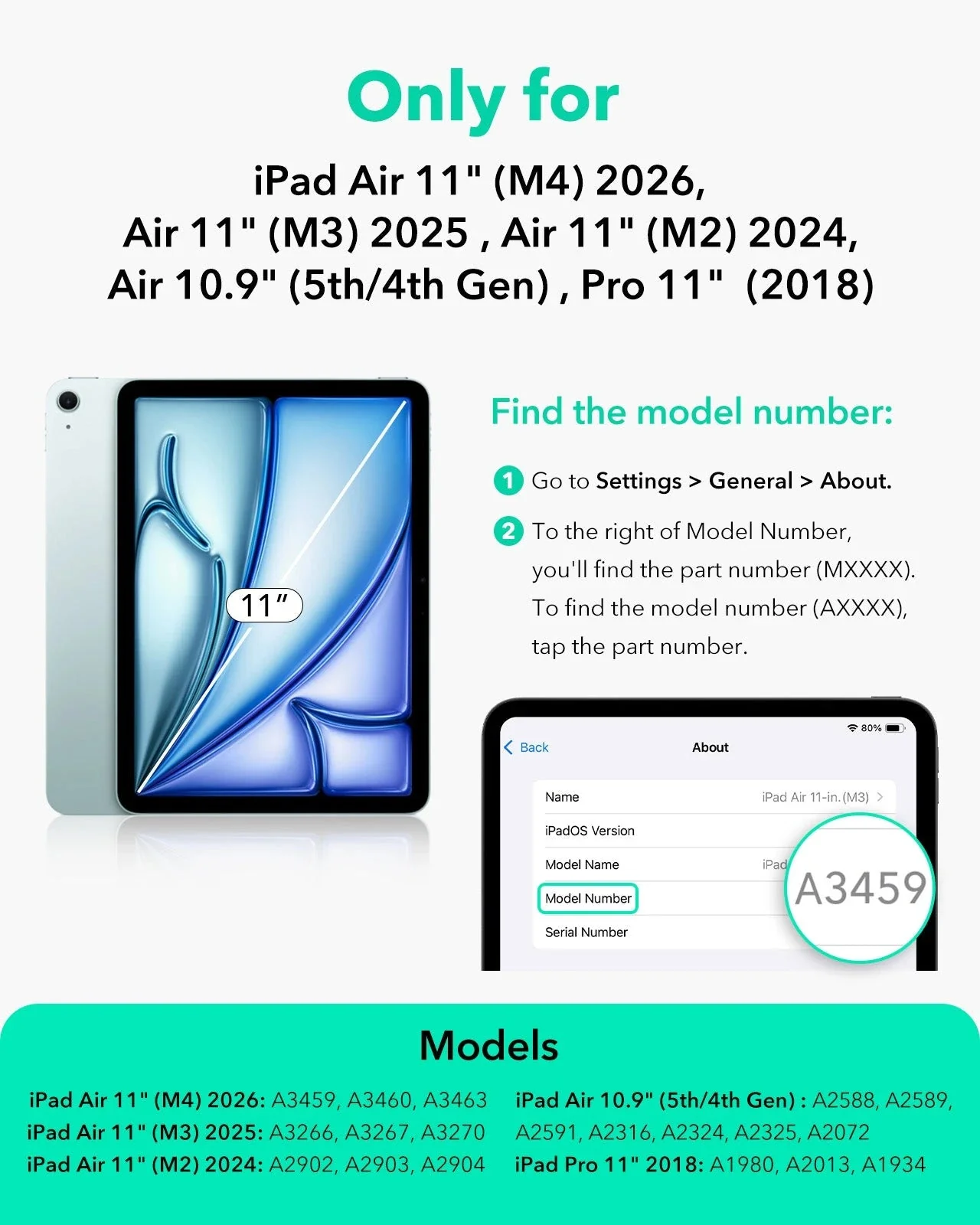 iPad Air 11" (M4) 2026 Rebound Magnetic Case - Navy Blue - Image 2