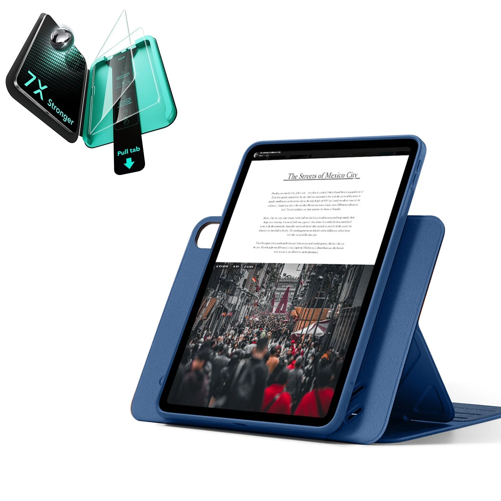 iPad Air 13" (M3) 2025 Bundle Shift Magnetic Case & Armorite® Protection - Navy Blue
