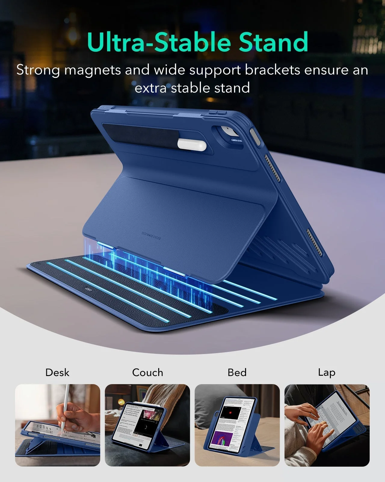iPad Air 13" (M3) 2025 Bundle Shift Magnetic Case & Armorite® Protection - Navy Blue - Image 4