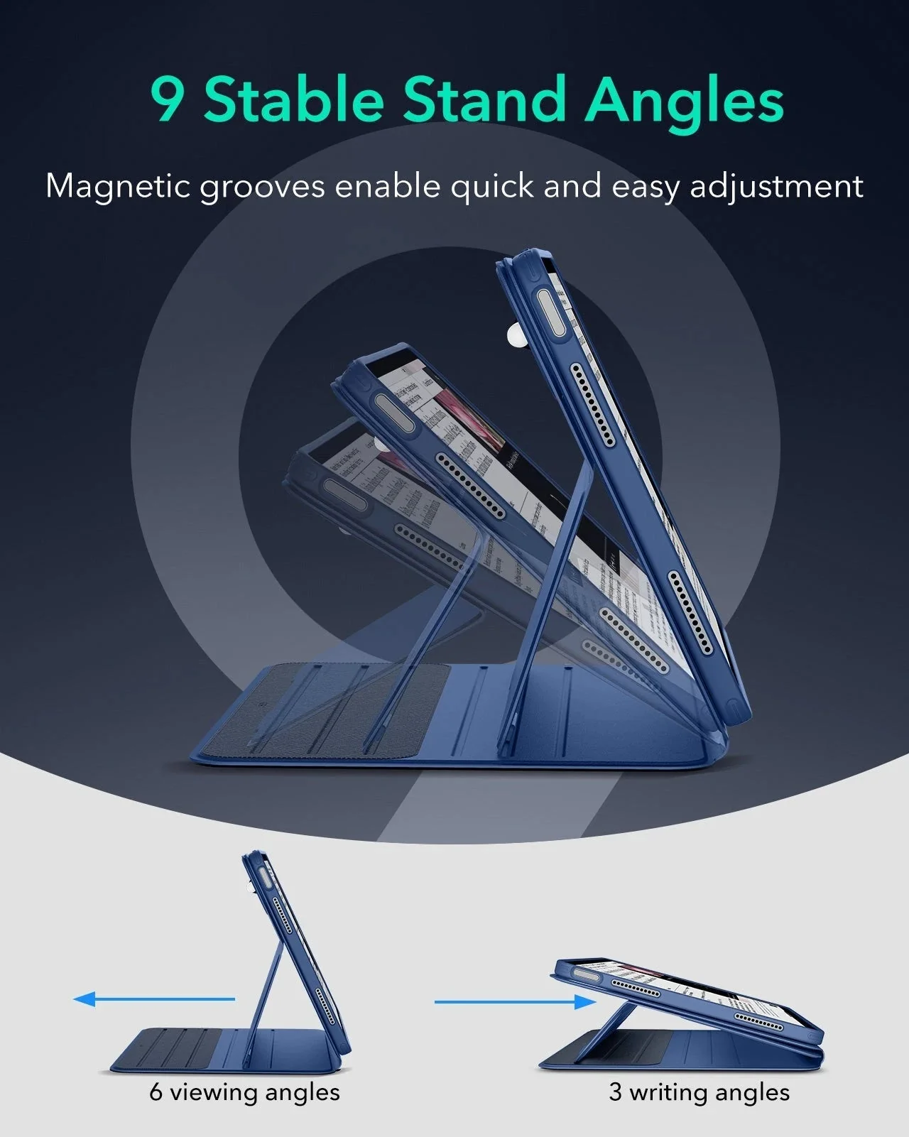 iPad Air 13" (M3) 2025 Bundle Shift Magnetic Case & Armorite® Protection - Navy Blue - Image 7