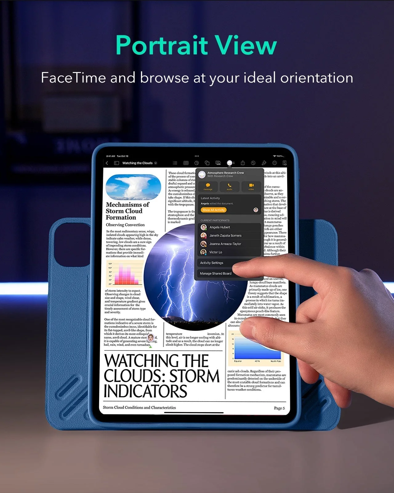 iPad Pro 11" (2025) Bundle Shift Magnetic Case & Armorite® Paper-Feel Protection - Navy Blue - Image 5