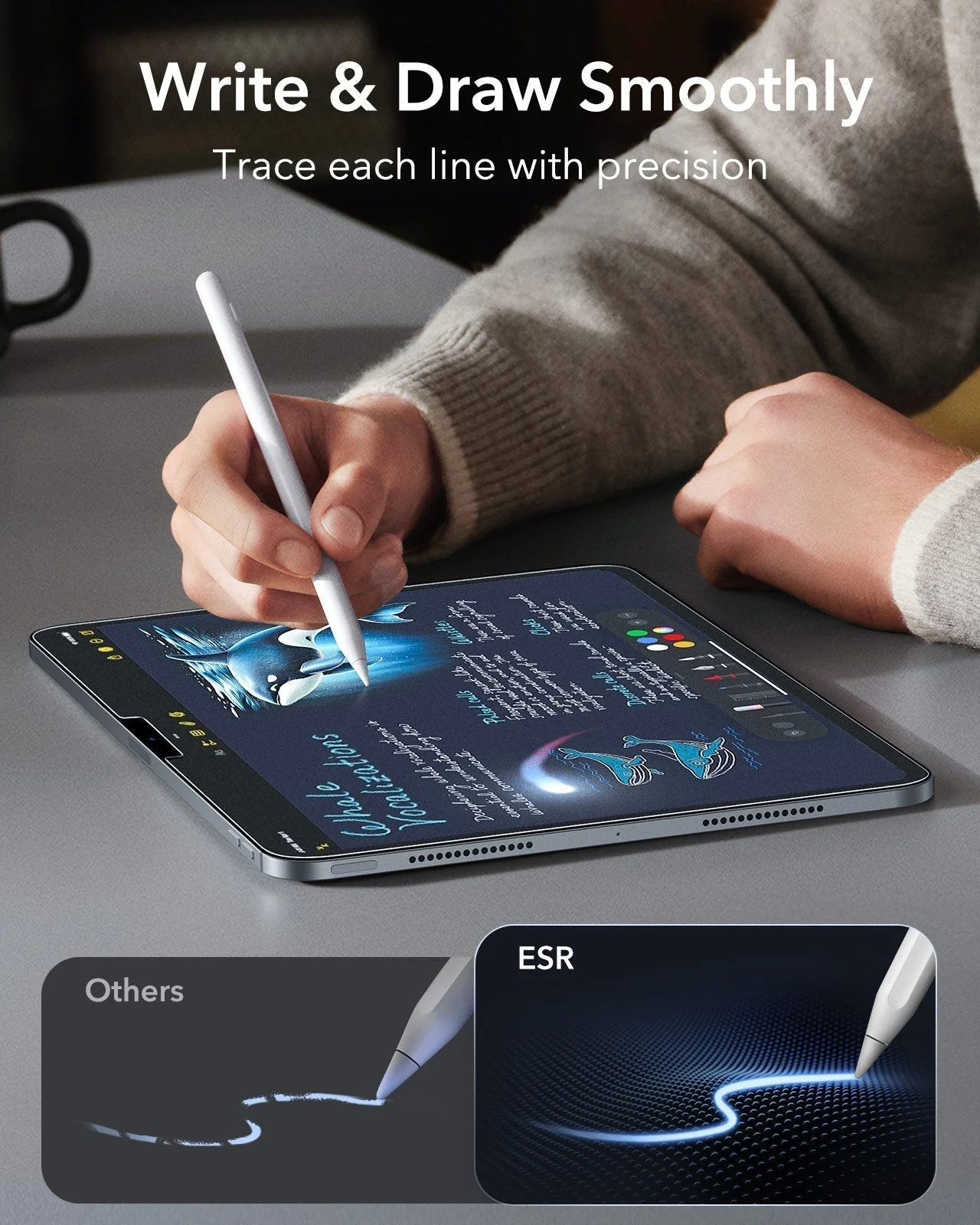 iPad Pro 13" (2025) Bundle Shift Magnetic Case & Armorite® Paper-Feel Protection - Navy Blue - Image 10
