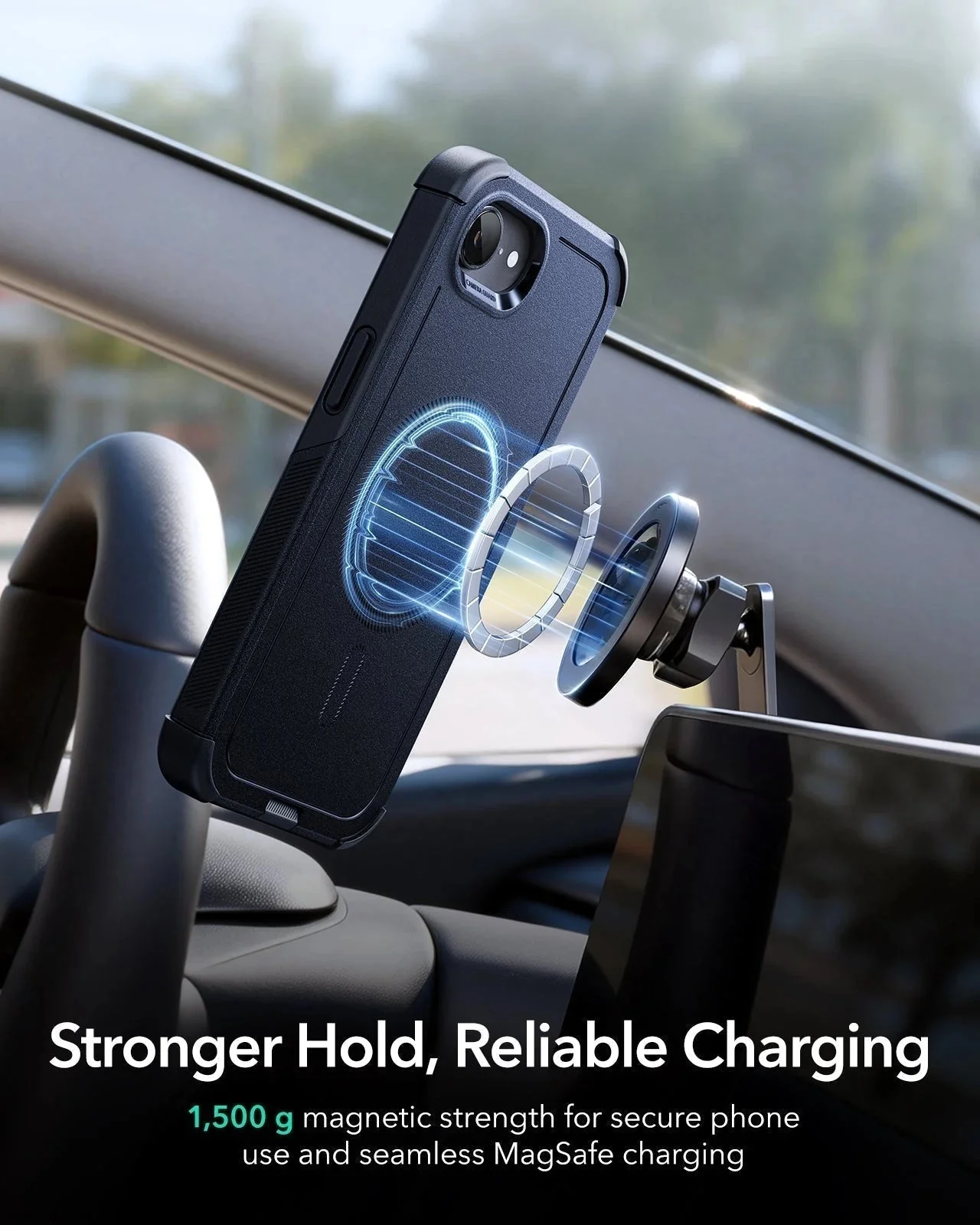 iPhone 17e Bundle Cyber Tough Magnetic Case & Armorite® Screen Protector - Navy Blue - Image 7