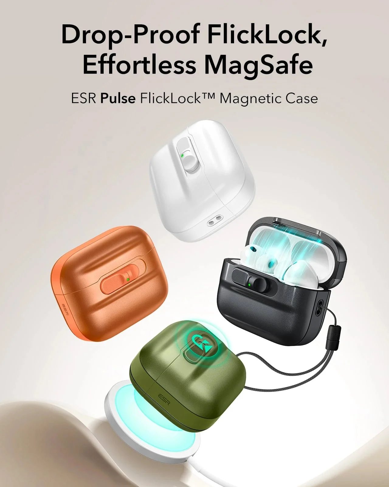 AirPods Pro 3 Pulse FlickLock Magnetic Case - Orange - Image 3