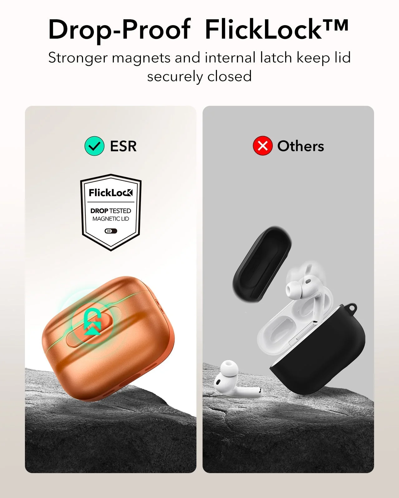 AirPods Pro 3 Pulse FlickLock Magnetic Case - Orange - Image 4
