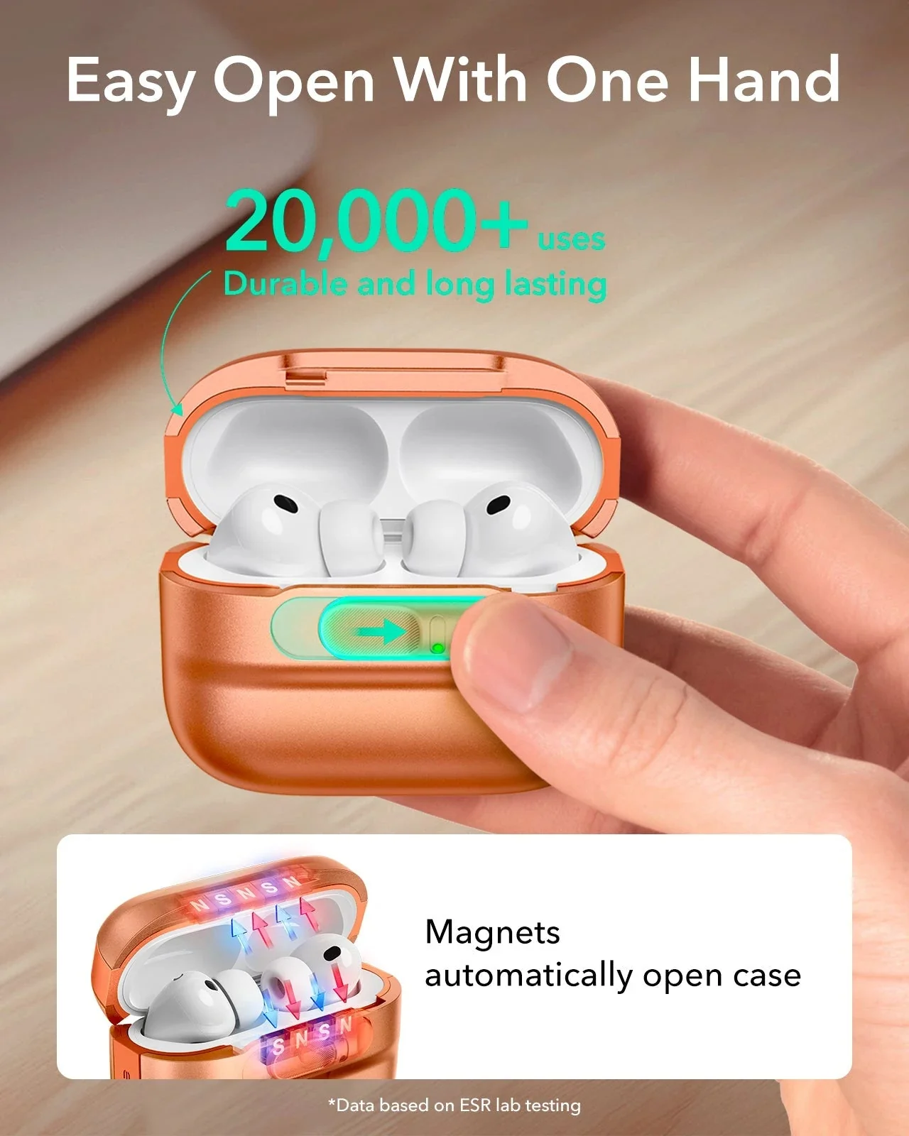 AirPods Pro 3 Pulse FlickLock Magnetic Case - Orange - Image 5