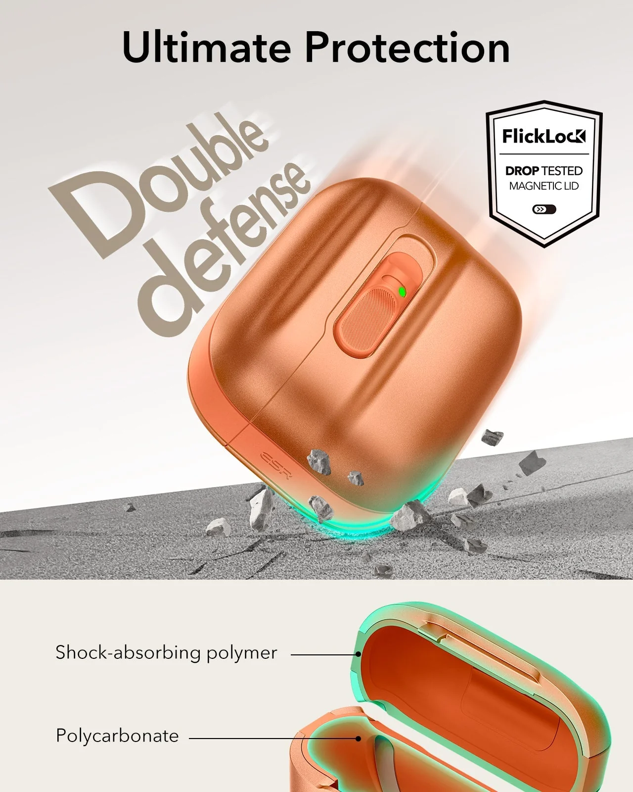 AirPods Pro 3 Pulse FlickLock Magnetic Case - Orange - Image 7