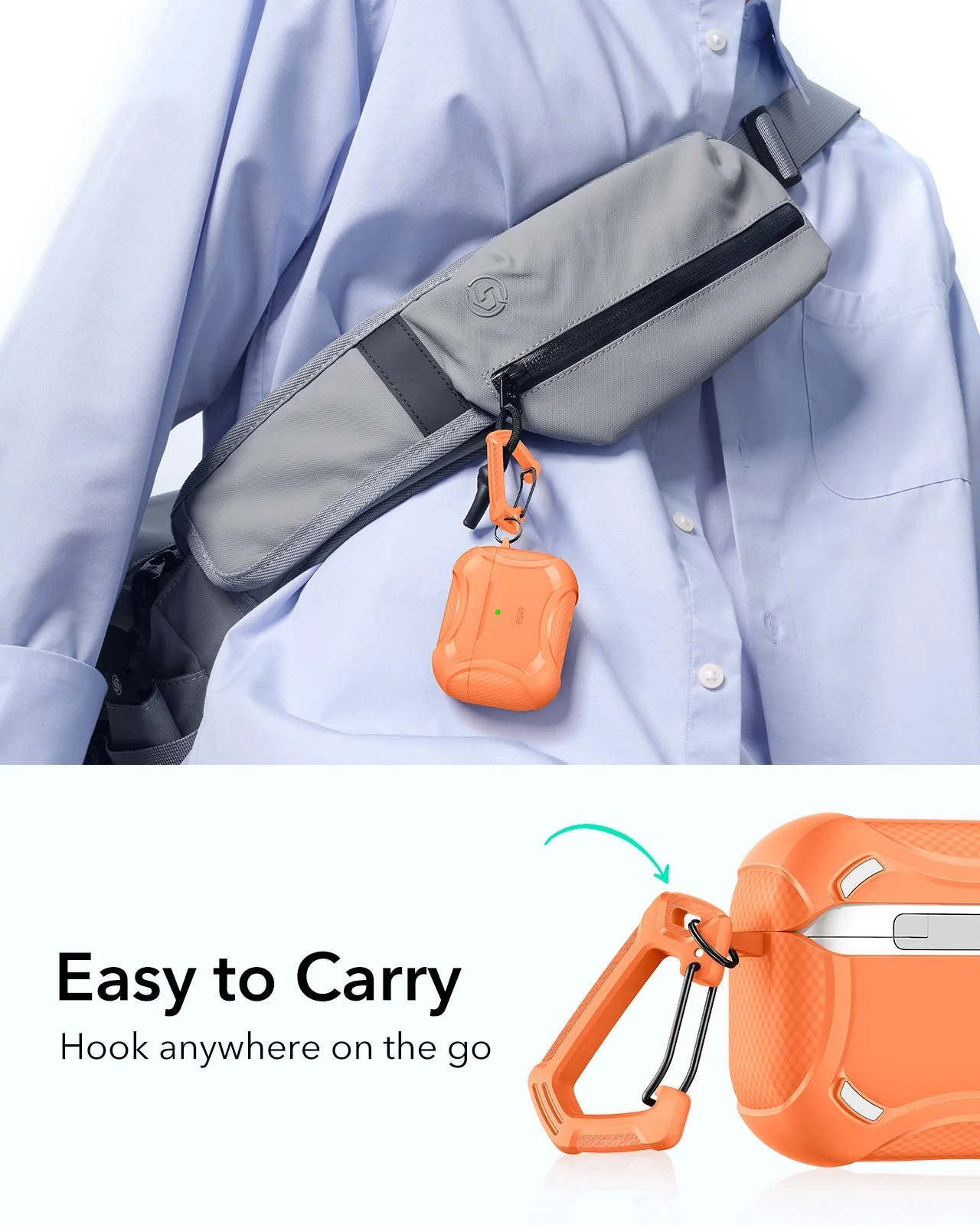 AirPods Pro 3 Cyber Tough Magnetic Case - Orange - Image 8