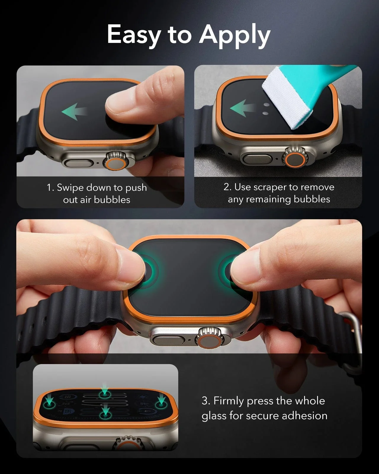 Apple Watch Ultra 3 Armorite Screen Protector - Orange - Image 6