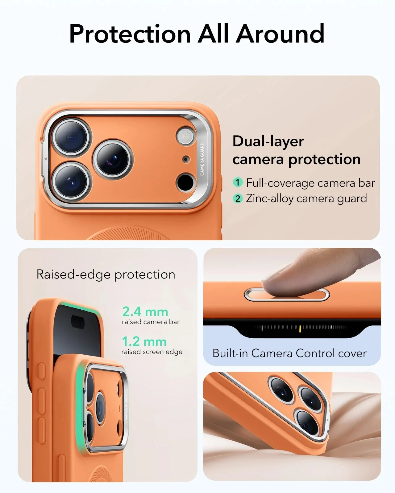 iPhone 17 Pro Cloud Soft Magnetic Case (Camera Control, Stash Stand) - Orange - Image 4