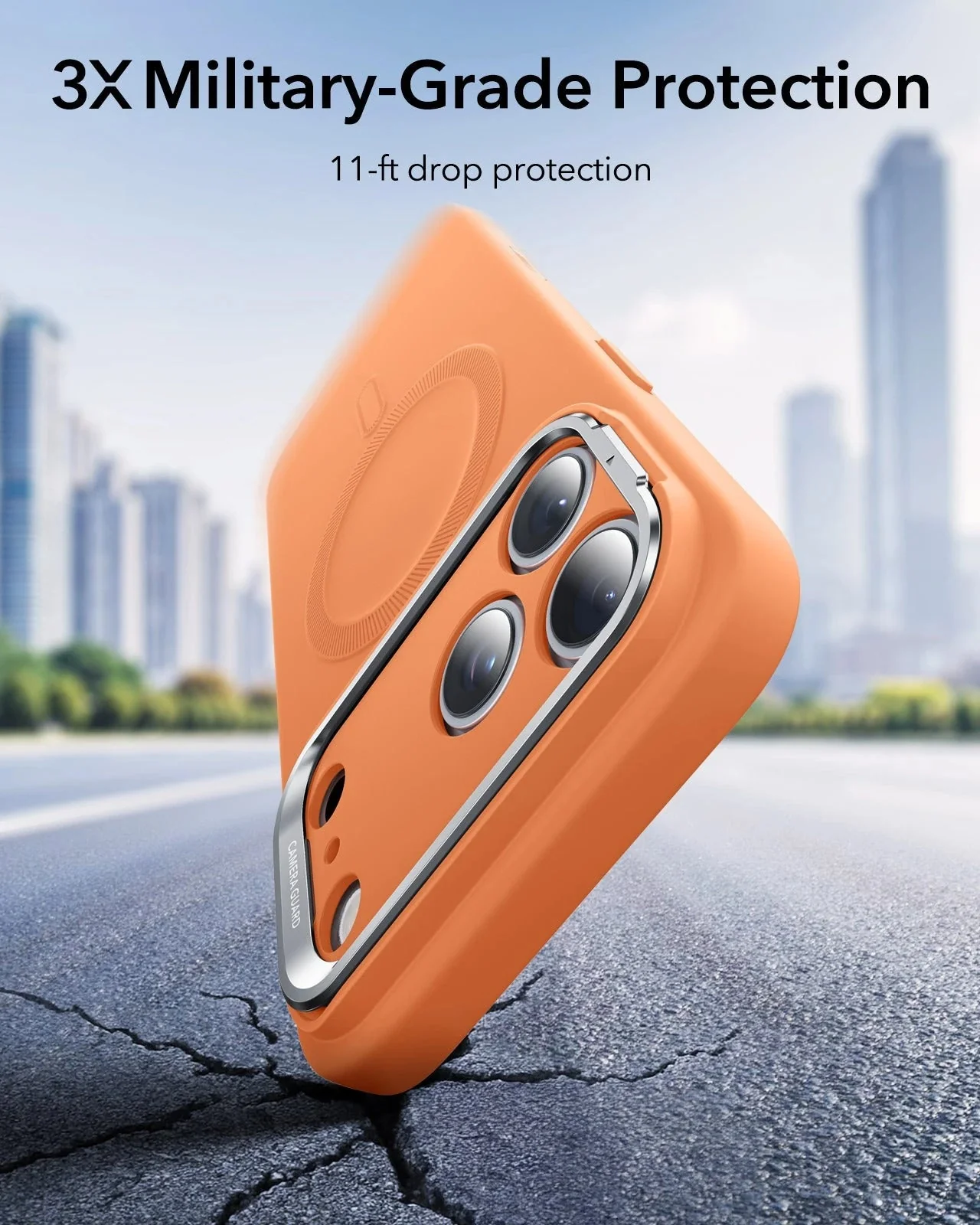 iPhone 17 Pro Cloud Soft Magnetic Case (Camera Control, Stash Stand) - Orange - Image 5
