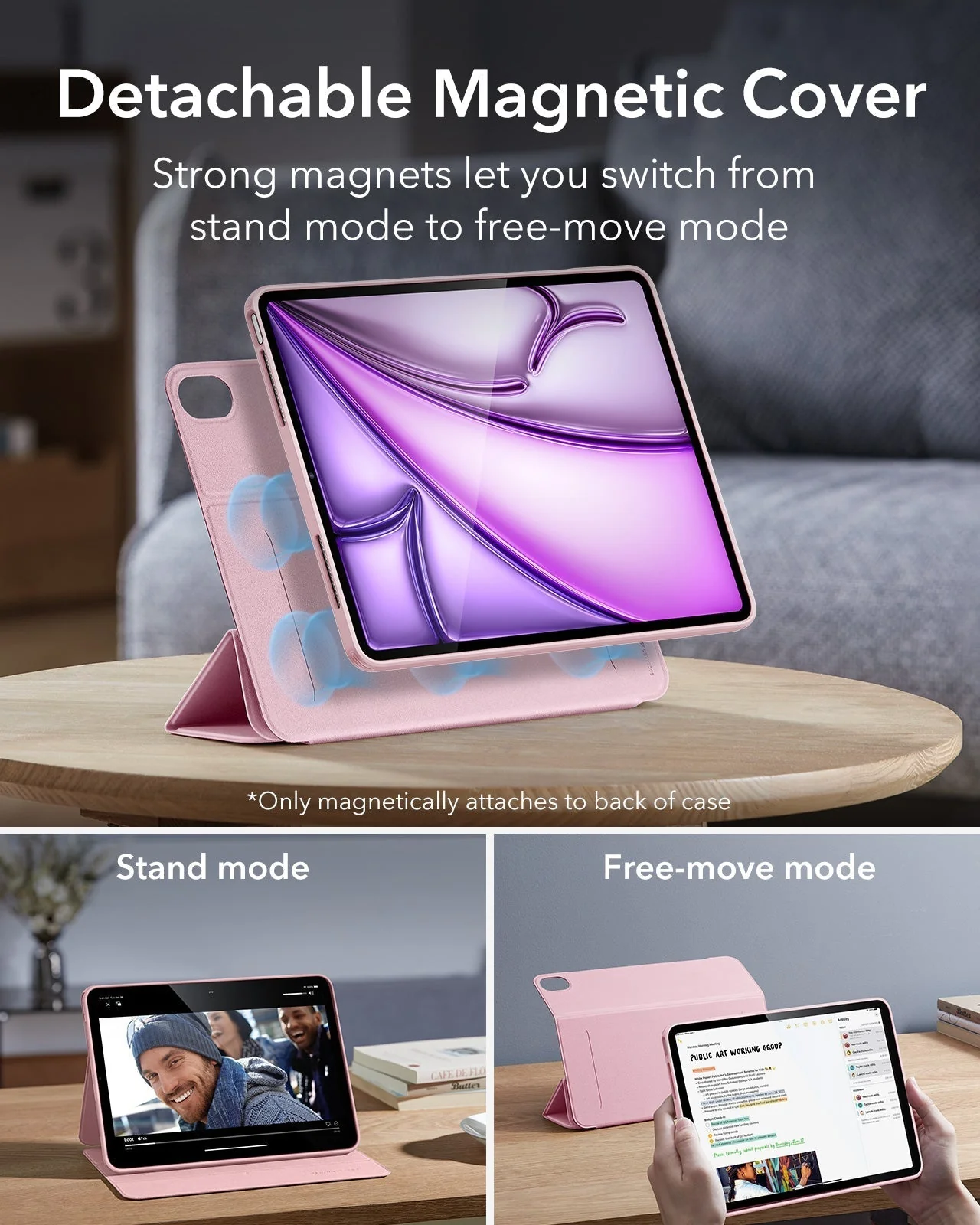 iPad Air 13" (M4) 2026 Rebound Hybrid Case 360 - Pink - Image 4