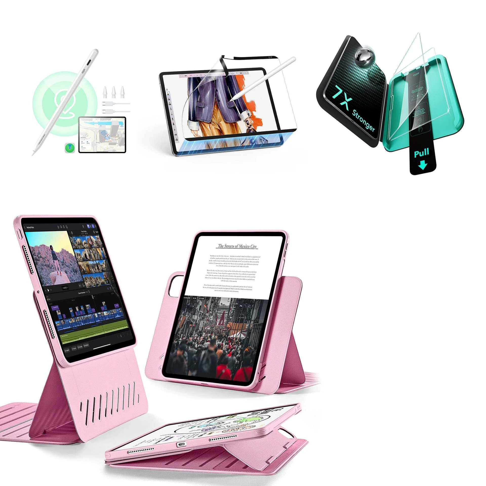 iPad Pro 13ʺ (2025) Shift Transformation with Digital Pencil Bundle - Pink
