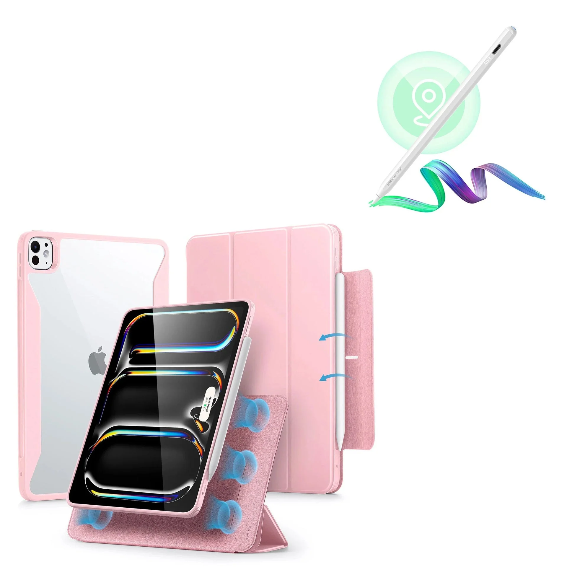iPad Pro 13ʺ (2024) Rebound Hybrid Case 360 with Digital Pencil Bundle - Pink