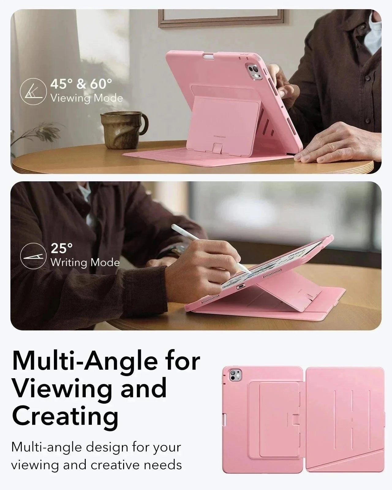 iPad Pro 13″ (2024) Flip Magnetic Case with Pencil Bundle - Pink - Image 3