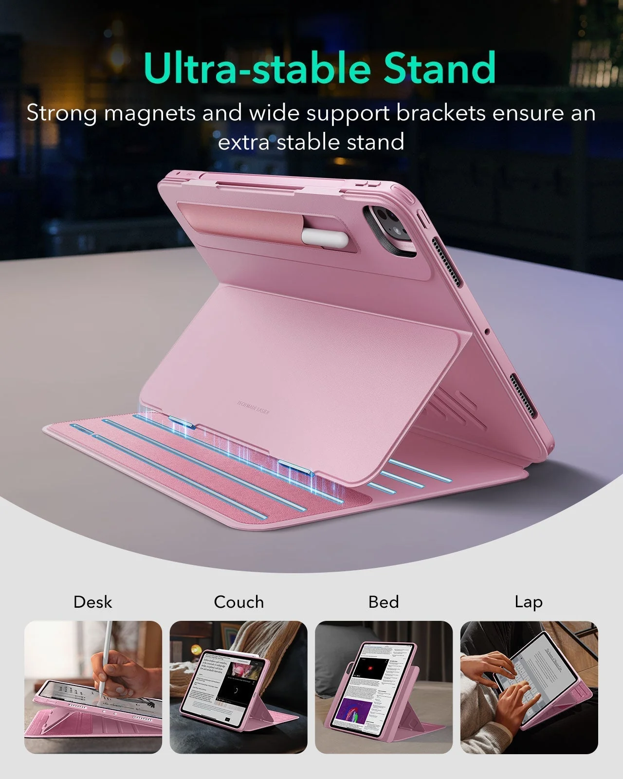 iPad Pro 13" (2025) Bundle Shift Magnetic Case & Armorite® Paper-Feel Protection - Pink - Image 4