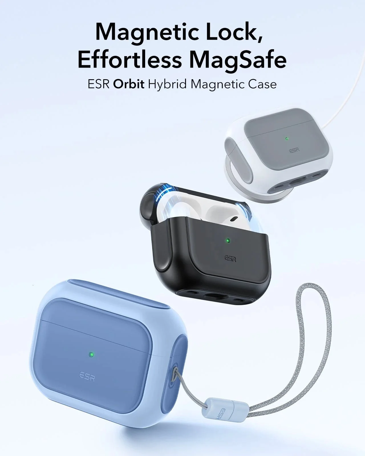 AirPods Pro 3 Orbit Hybrid Magnetic Case - Powder Blue - Image 3