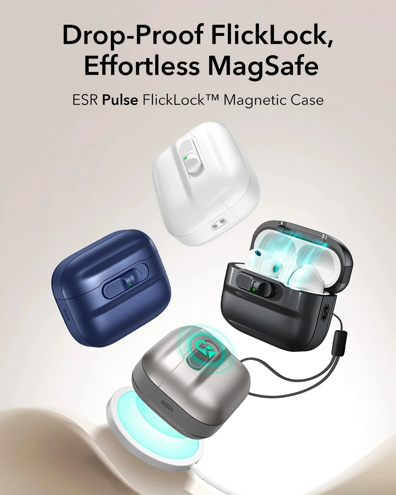 AirPods Pro 3 Pulse FlickLock Magnetic Case - Titanium - Image 3
