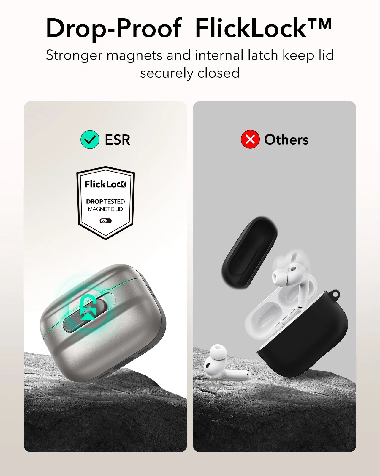 AirPods Pro 3 Pulse FlickLock Magnetic Case - Titanium - Image 4
