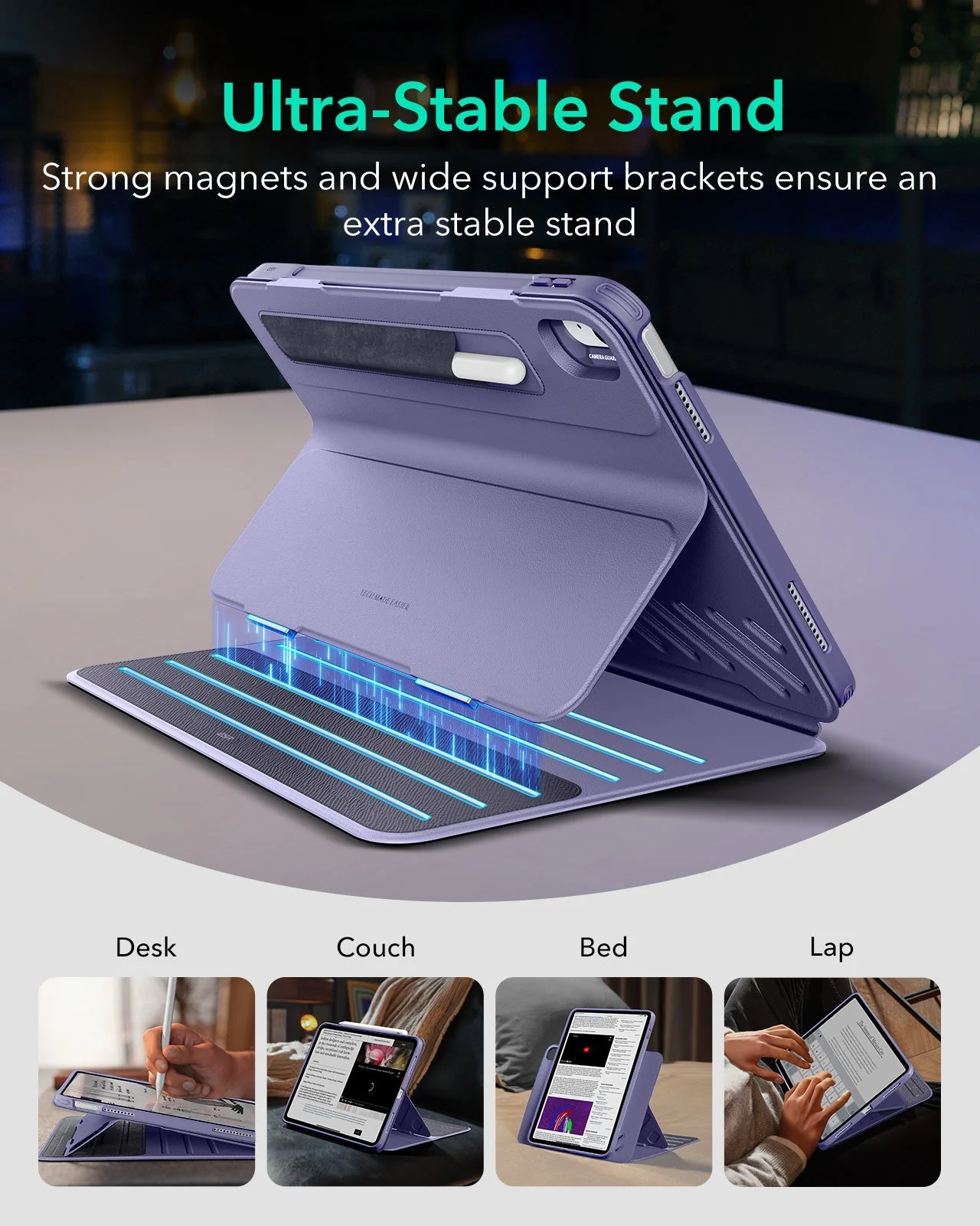 iPad 11" (A16) 2025 Bundle Shift Magnetic Case & Armorite® Protection - Purple - Image 4