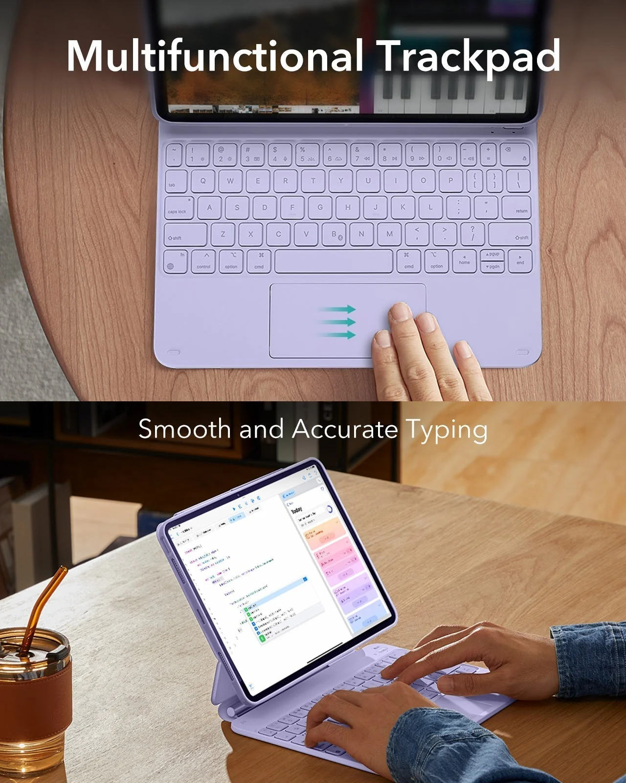 iPad Air 11" (M4) 2026 Rebound Magnetic Keyboard Case 360 - US Layout-Purple - Image 6