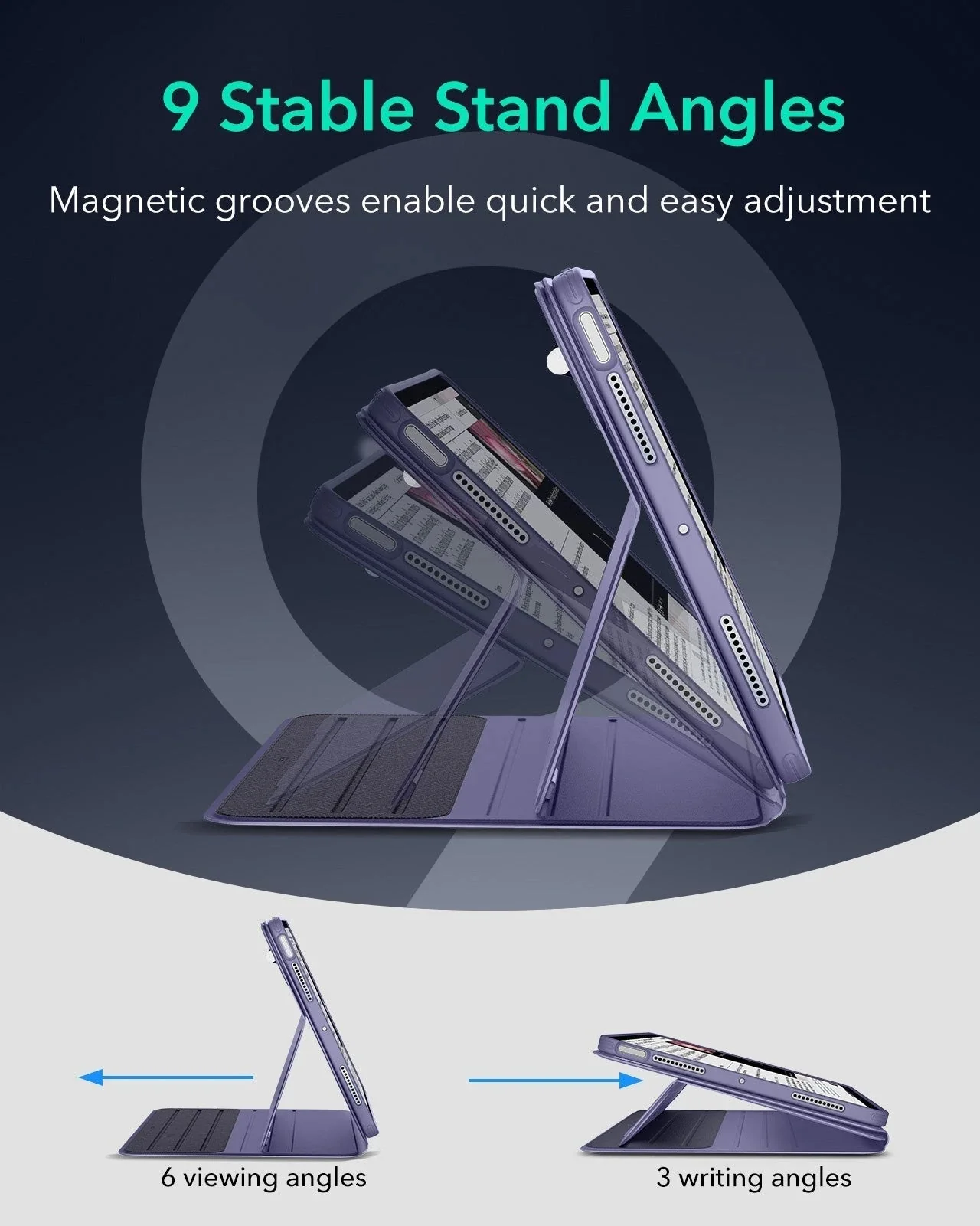 iPad Air 11" (M3) 2025 Bundle Shift Magnetic Case & Armorite® Paper-Feel Protection - Purple - Image 7