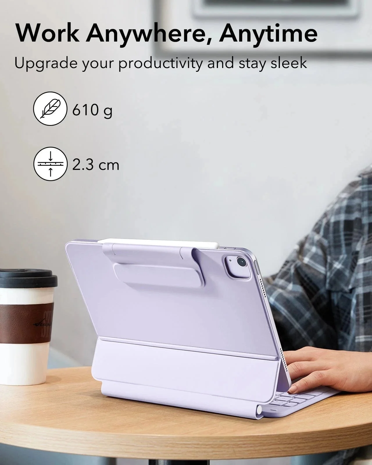 iPad Air 11” (M4) 2026 Rebound Magnetic Keyboard Case - US Layout-Purple - Image 4