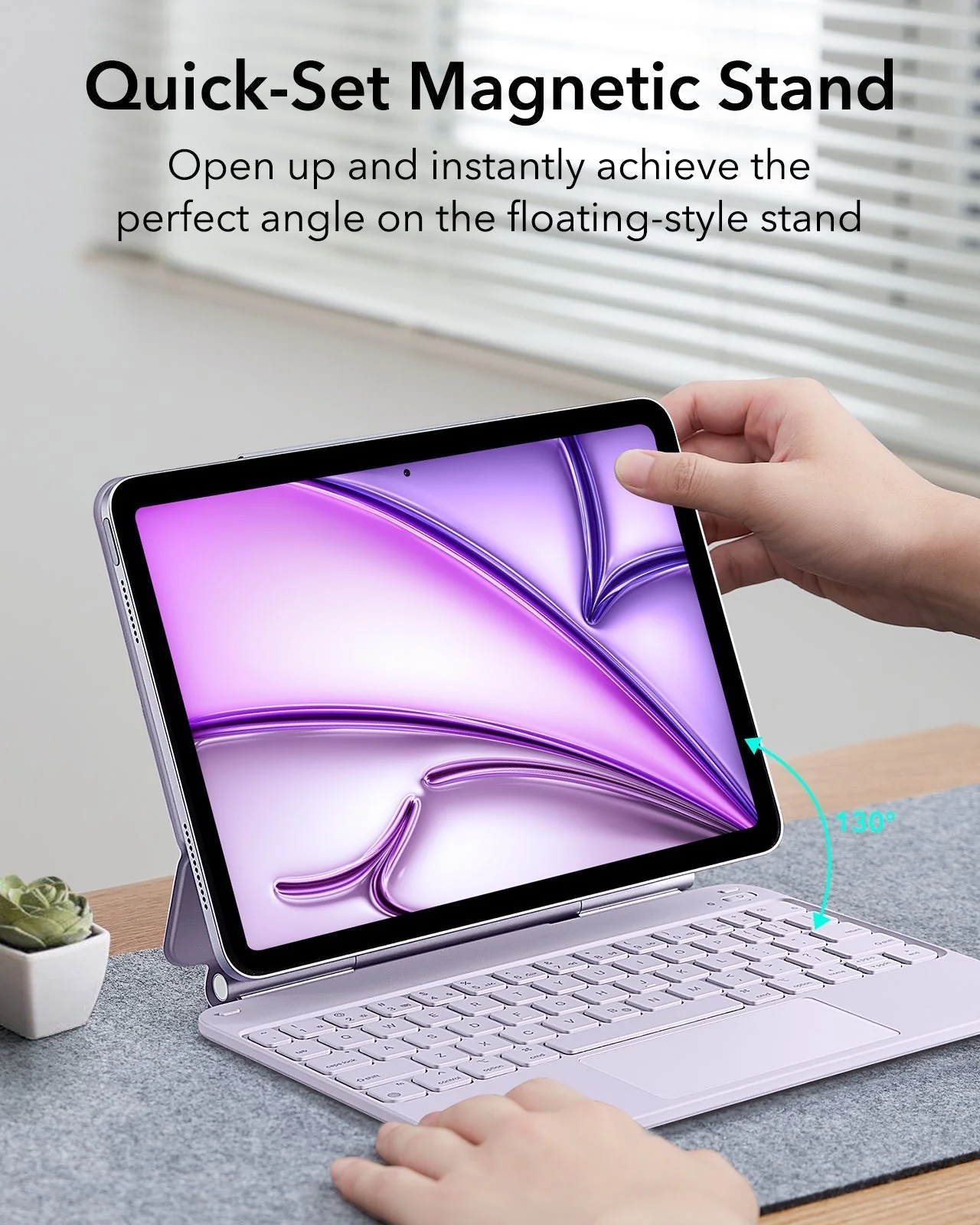 iPad Air 11” (M4) 2026 Rebound Magnetic Keyboard Case - US Layout-Purple - Image 5