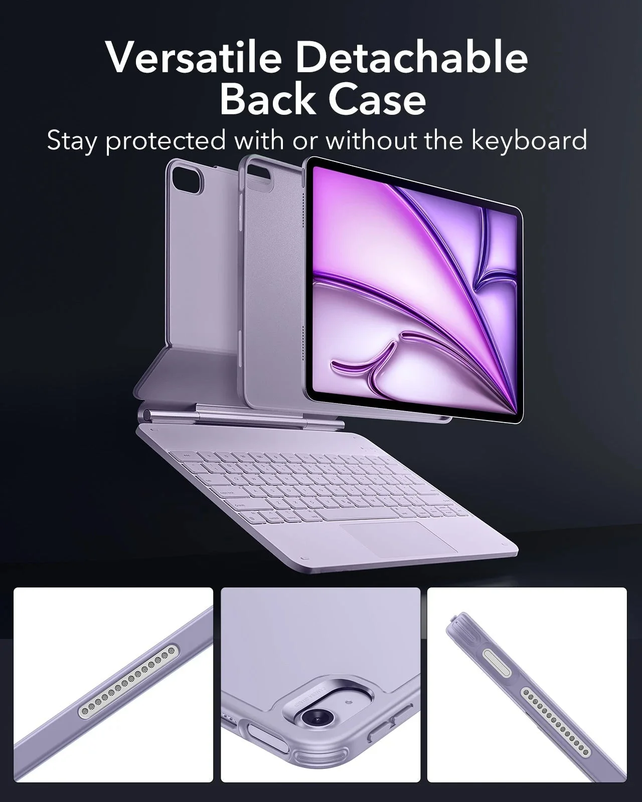 iPad Air 13" (M4) 2026 Bundle Rebound Magnetic Keyboard Case 360 & Digital Pencil-US Layout-Purple - Image 10
