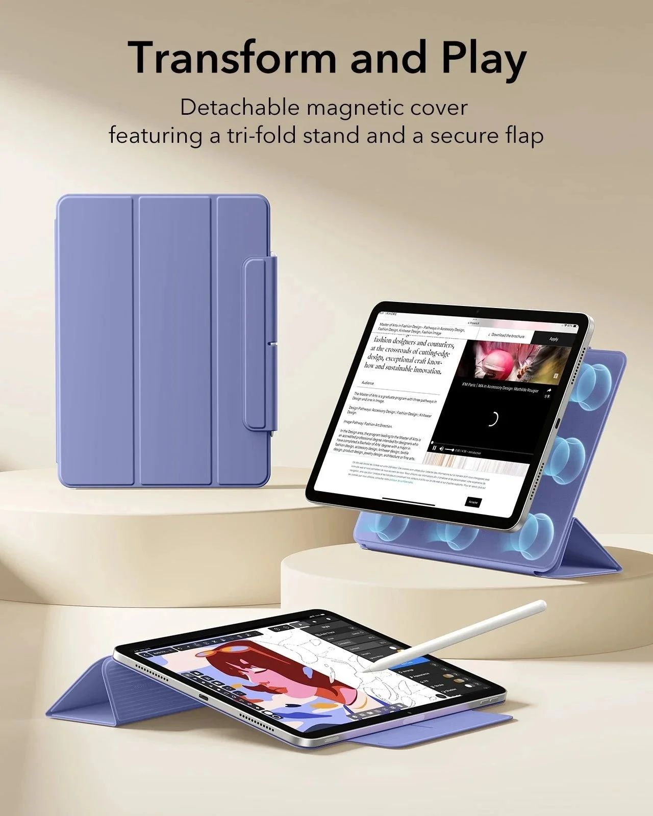 iPad Air 13" (M4) 2026 Rebound Magnetic Case - Purple - Image 3
