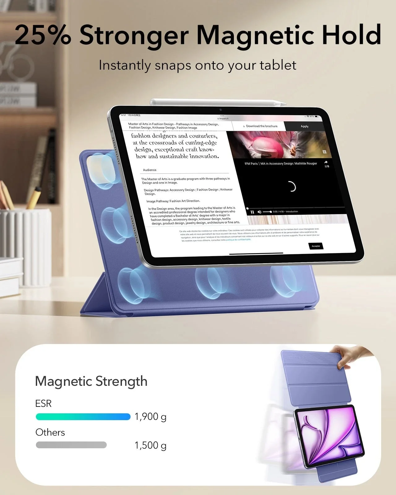 iPad Air 13" (M4) 2026 Rebound Magnetic Case - Purple - Image 6